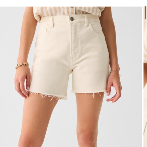 Faherty Sunwashed Denim Jean Short white cotton longer modest 32 - Picture 1 of 14